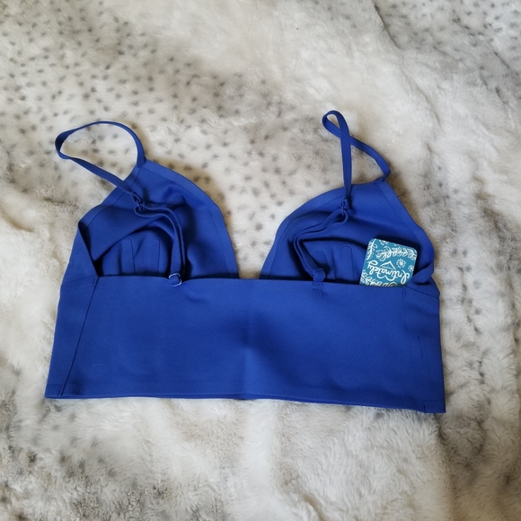 Free People Blue Long Line Triangle Bralette - Picture 5 of 5